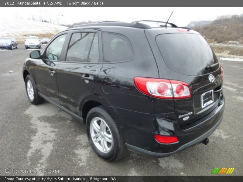 Twilight Black / Beige 2012 Hyundai Santa Fe GLS AWD