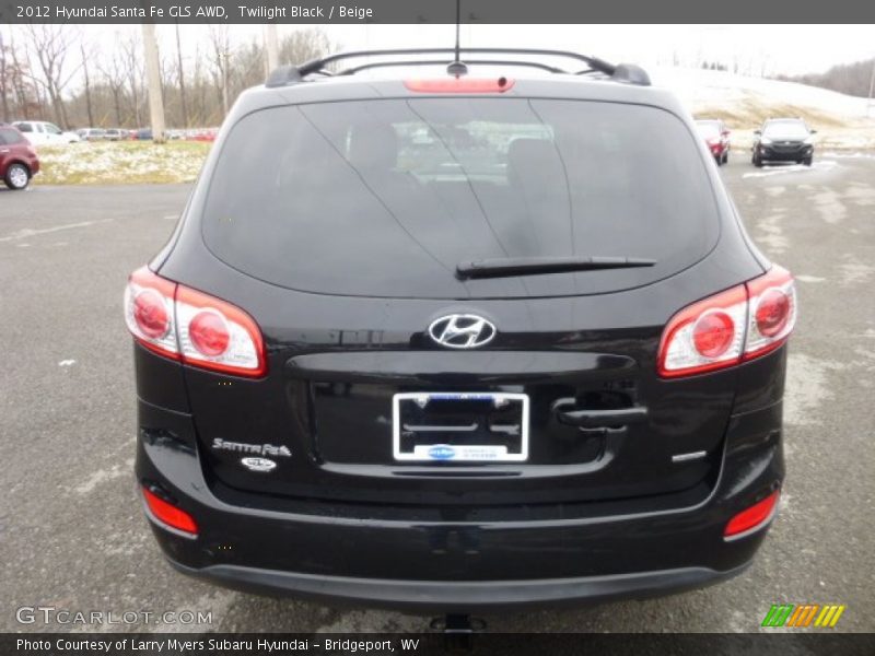 Twilight Black / Beige 2012 Hyundai Santa Fe GLS AWD