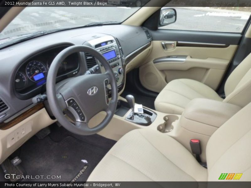 Twilight Black / Beige 2012 Hyundai Santa Fe GLS AWD