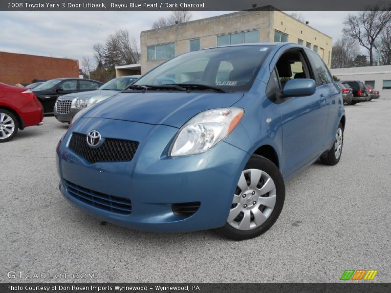 Bayou Blue Pearl / Dark Charcoal 2008 Toyota Yaris 3 Door Liftback