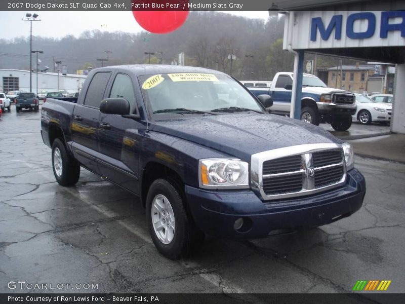 Patriot Blue Pearl / Medium Slate Gray 2007 Dodge Dakota SLT Quad Cab 4x4