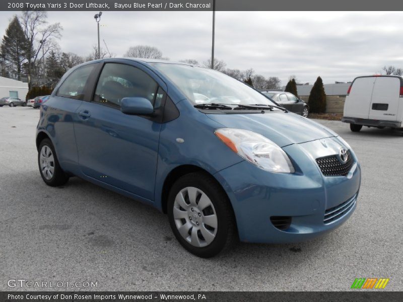 Bayou Blue Pearl / Dark Charcoal 2008 Toyota Yaris 3 Door Liftback
