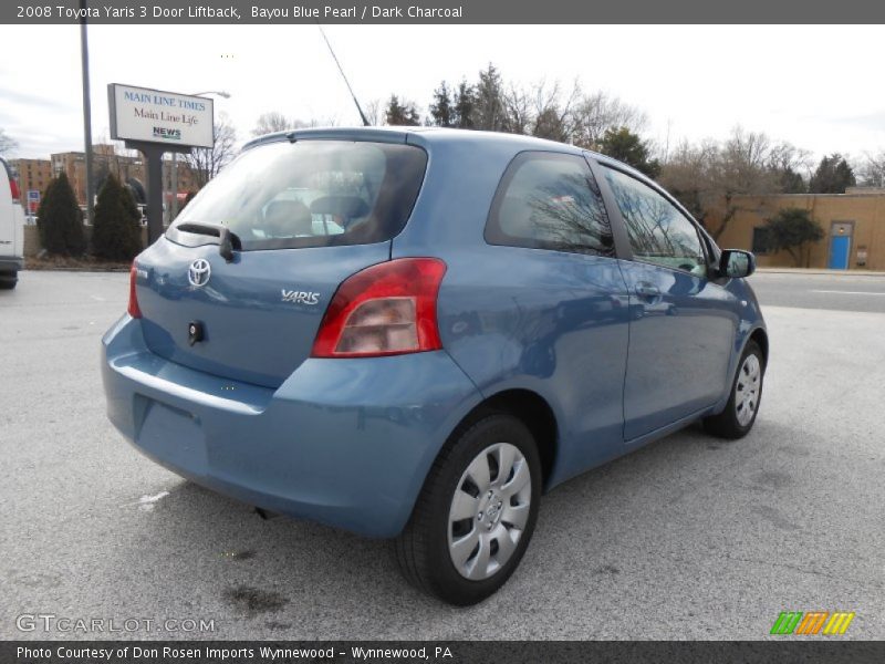 Bayou Blue Pearl / Dark Charcoal 2008 Toyota Yaris 3 Door Liftback
