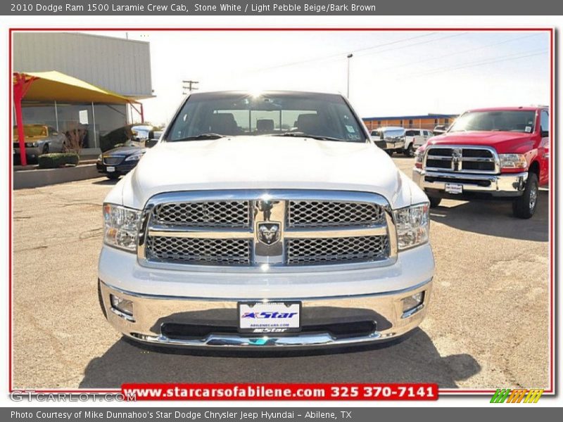 Stone White / Light Pebble Beige/Bark Brown 2010 Dodge Ram 1500 Laramie Crew Cab