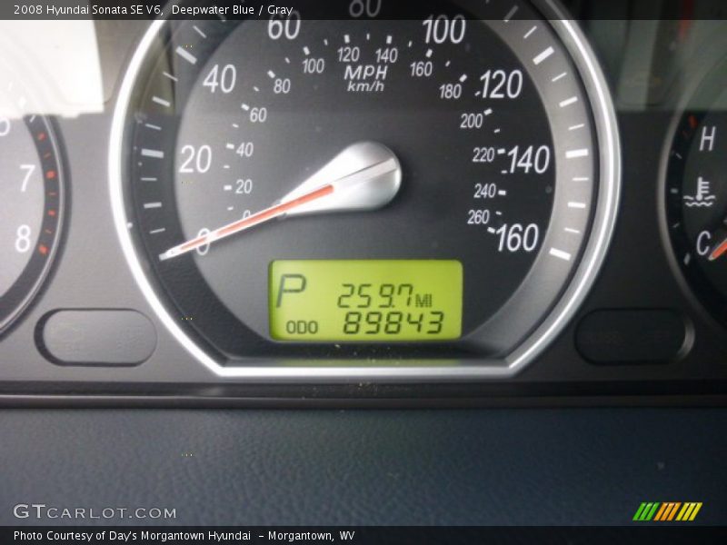 Deepwater Blue / Gray 2008 Hyundai Sonata SE V6