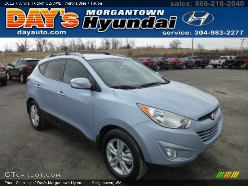 Aurora Blue / Taupe 2013 Hyundai Tucson GLS AWD