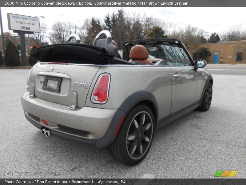 Sparkling Silver Metallic / Malt Brown English Leather 2008 Mini Cooper S Convertible Sidewalk Edition