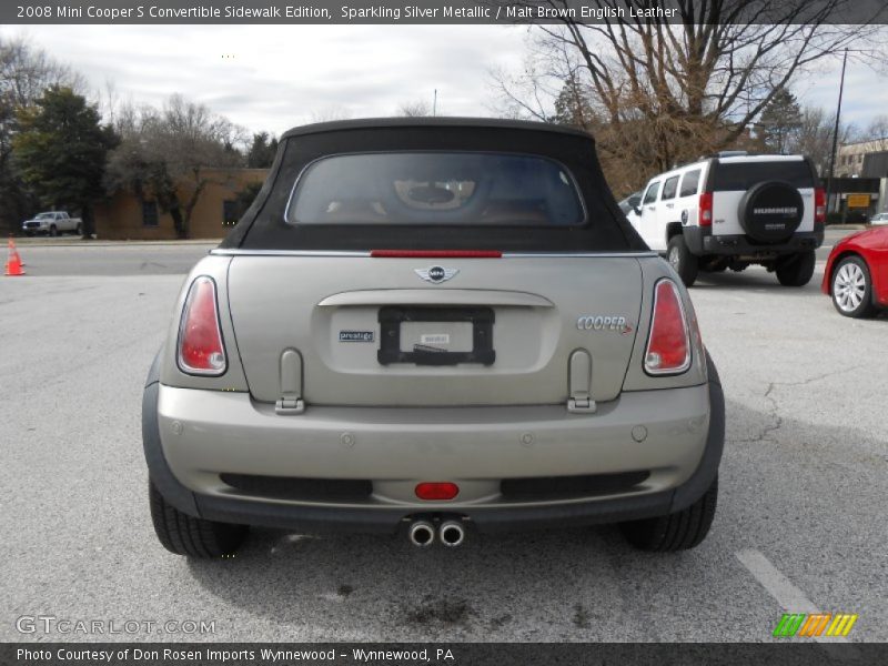 Sparkling Silver Metallic / Malt Brown English Leather 2008 Mini Cooper S Convertible Sidewalk Edition