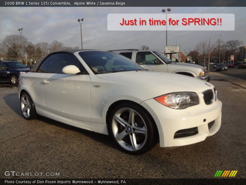 Alpine White / Savanna Beige 2008 BMW 1 Series 135i Convertible