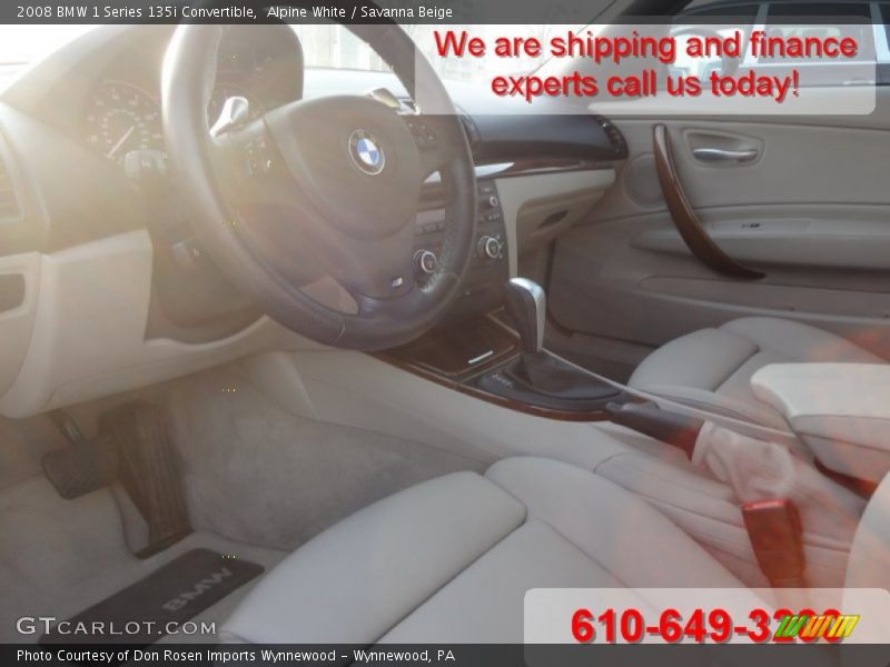 Alpine White / Savanna Beige 2008 BMW 1 Series 135i Convertible