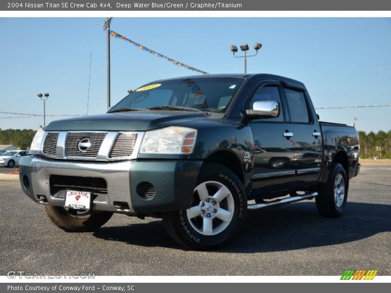 Deep Water Blue/Green / Graphite/Titanium 2004 Nissan Titan SE Crew Cab 4x4