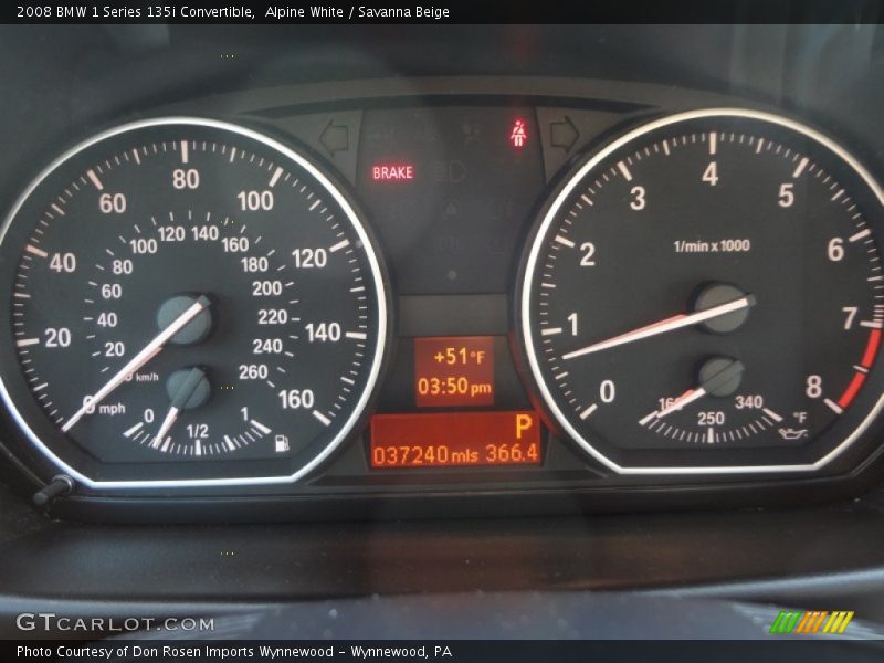 Alpine White / Savanna Beige 2008 BMW 1 Series 135i Convertible