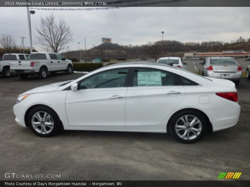 Shimmering White / Gray 2013 Hyundai Sonata Limited