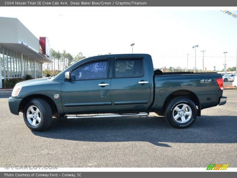 Deep Water Blue/Green / Graphite/Titanium 2004 Nissan Titan SE Crew Cab 4x4