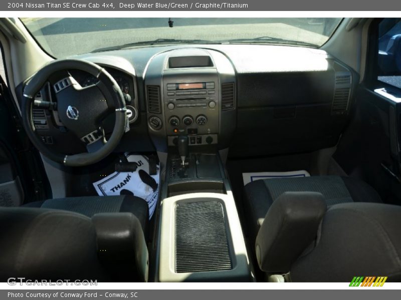 Deep Water Blue/Green / Graphite/Titanium 2004 Nissan Titan SE Crew Cab 4x4
