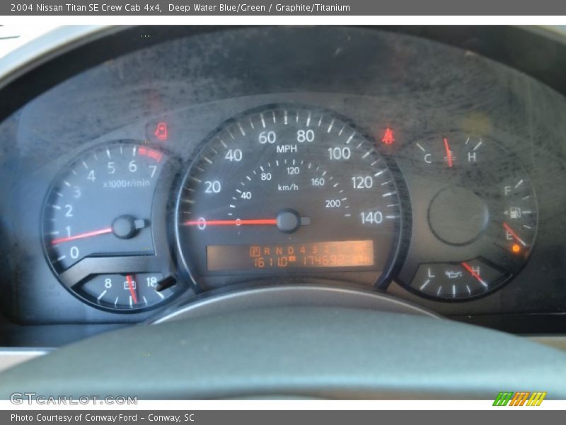 Deep Water Blue/Green / Graphite/Titanium 2004 Nissan Titan SE Crew Cab 4x4