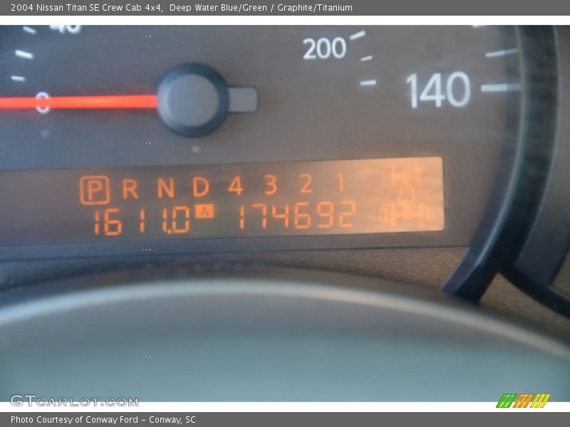 Deep Water Blue/Green / Graphite/Titanium 2004 Nissan Titan SE Crew Cab 4x4