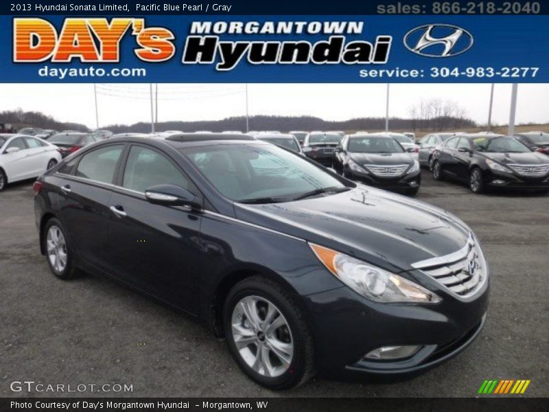 Pacific Blue Pearl / Gray 2013 Hyundai Sonata Limited