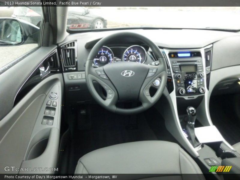 Pacific Blue Pearl / Gray 2013 Hyundai Sonata Limited