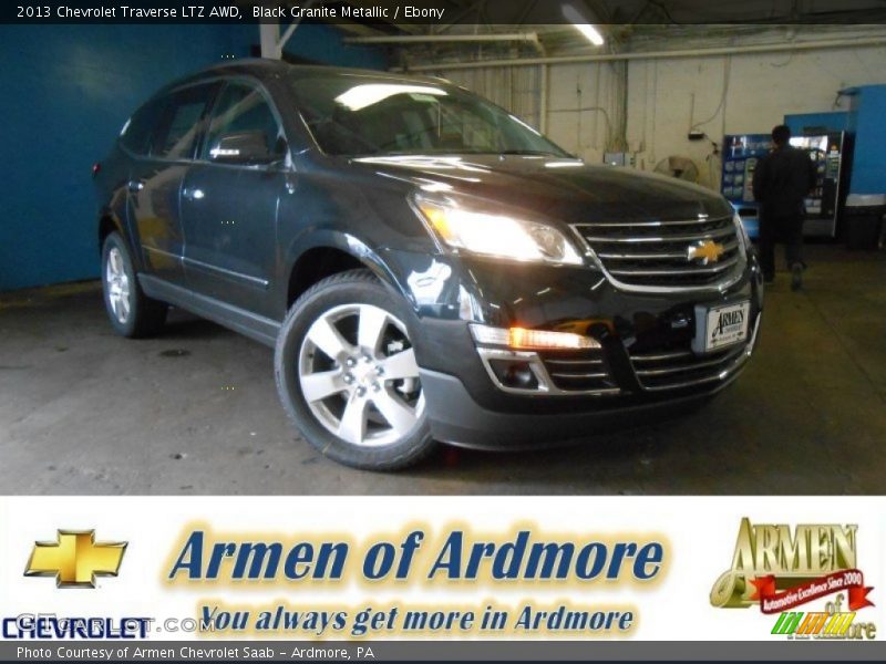 Black Granite Metallic / Ebony 2013 Chevrolet Traverse LTZ AWD