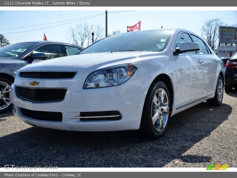 Summit White / Ebony 2012 Chevrolet Malibu LT