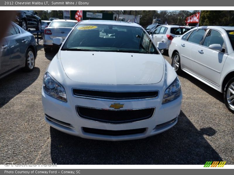 Summit White / Ebony 2012 Chevrolet Malibu LT