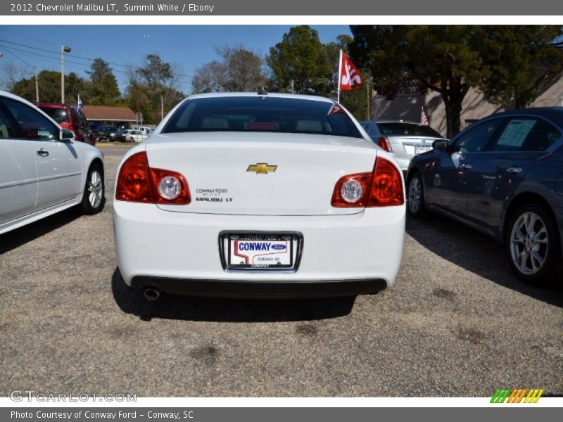 Summit White / Ebony 2012 Chevrolet Malibu LT