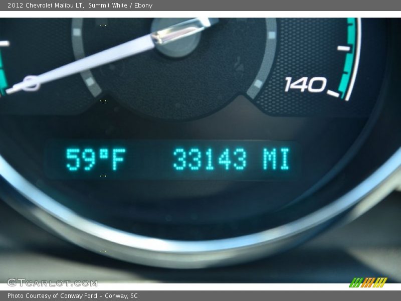 Summit White / Ebony 2012 Chevrolet Malibu LT