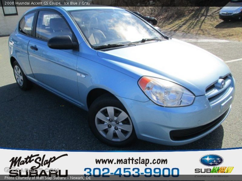 Ice Blue / Gray 2008 Hyundai Accent GS Coupe