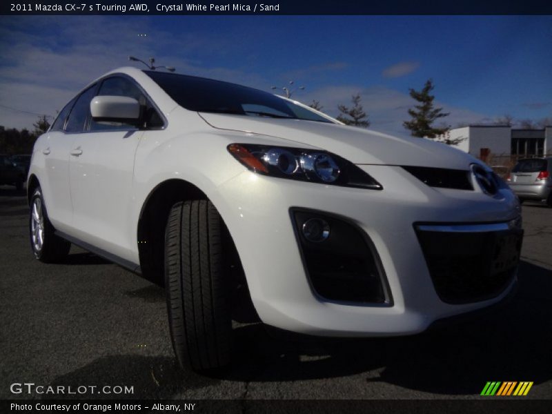 Crystal White Pearl Mica / Sand 2011 Mazda CX-7 s Touring AWD