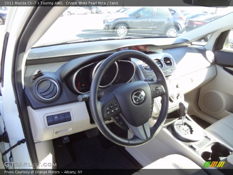 Crystal White Pearl Mica / Sand 2011 Mazda CX-7 s Touring AWD