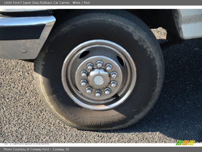 White / Red 1990 Ford F Super Duty Rollback Car Carrier