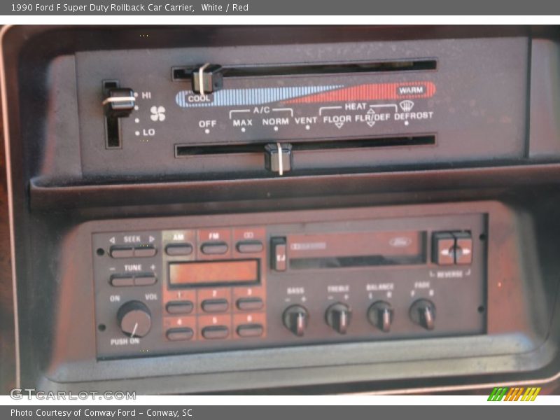 White / Red 1990 Ford F Super Duty Rollback Car Carrier