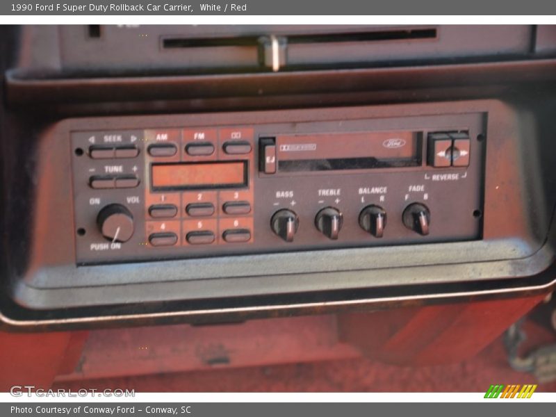 White / Red 1990 Ford F Super Duty Rollback Car Carrier