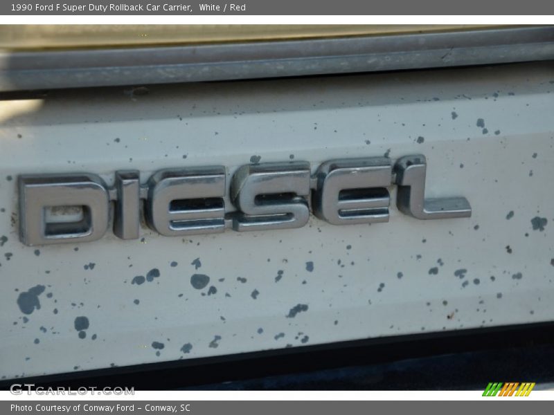 White / Red 1990 Ford F Super Duty Rollback Car Carrier