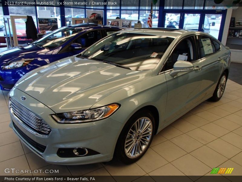 Ice Storm Metallic / Charcoal Black 2013 Ford Fusion Hybrid SE