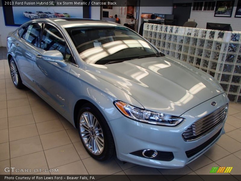 Ice Storm Metallic / Charcoal Black 2013 Ford Fusion Hybrid SE