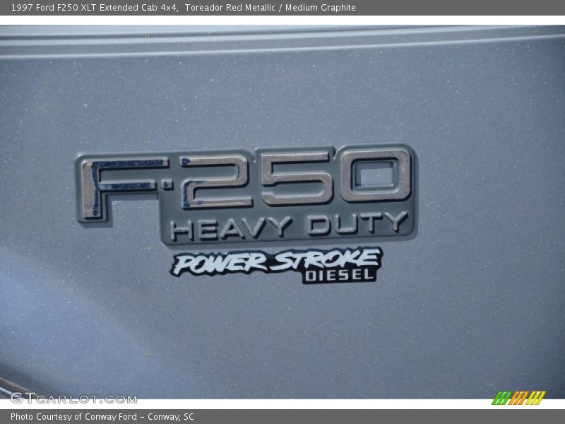 Toreador Red Metallic / Medium Graphite 1997 Ford F250 XLT Extended Cab 4x4