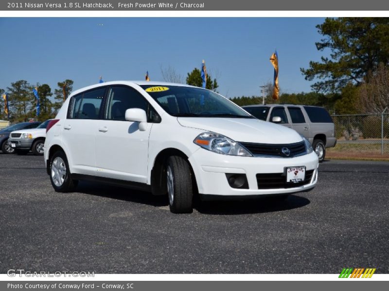 Fresh Powder White / Charcoal 2011 Nissan Versa 1.8 SL Hatchback
