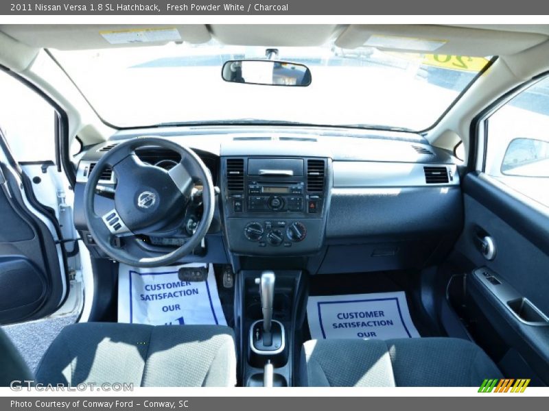 Fresh Powder White / Charcoal 2011 Nissan Versa 1.8 SL Hatchback
