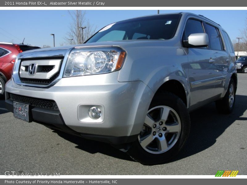 Alabaster Silver Metallic / Gray 2011 Honda Pilot EX-L