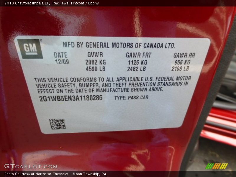Red Jewel Tintcoat / Ebony 2010 Chevrolet Impala LT