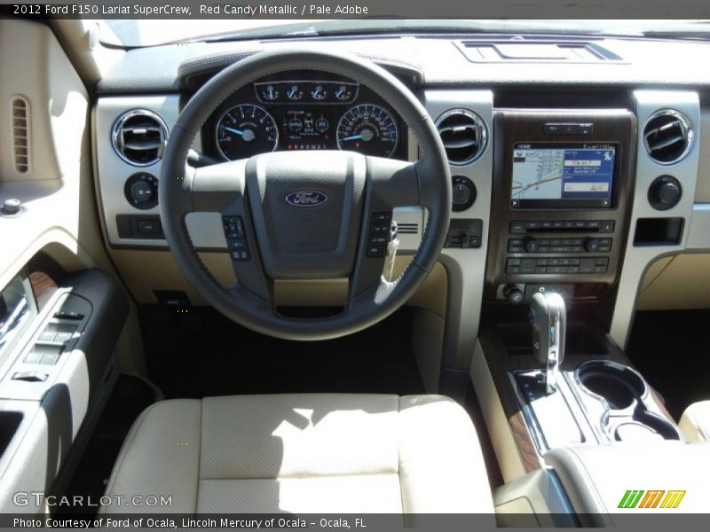 Red Candy Metallic / Pale Adobe 2012 Ford F150 Lariat SuperCrew
