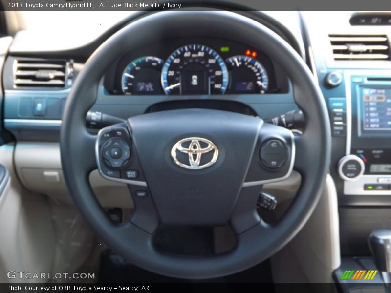 Attitude Black Metallic / Ivory 2013 Toyota Camry Hybrid LE