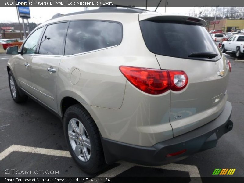 Gold Mist Metallic / Ebony 2010 Chevrolet Traverse LT AWD