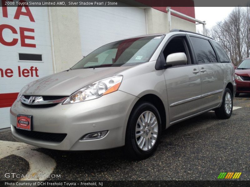 Silver Shadow Pearl / Stone 2008 Toyota Sienna Limited AWD