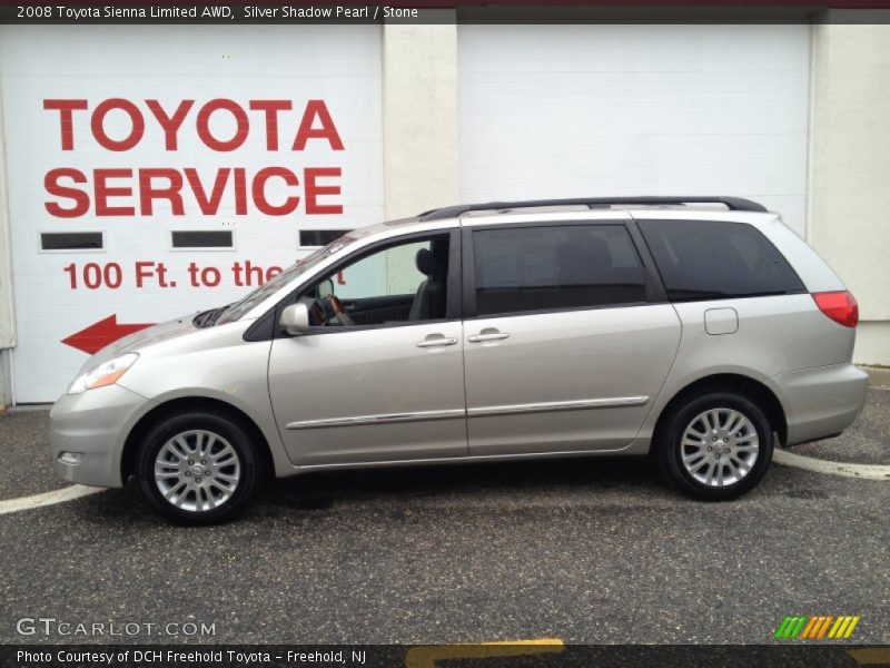 Silver Shadow Pearl / Stone 2008 Toyota Sienna Limited AWD