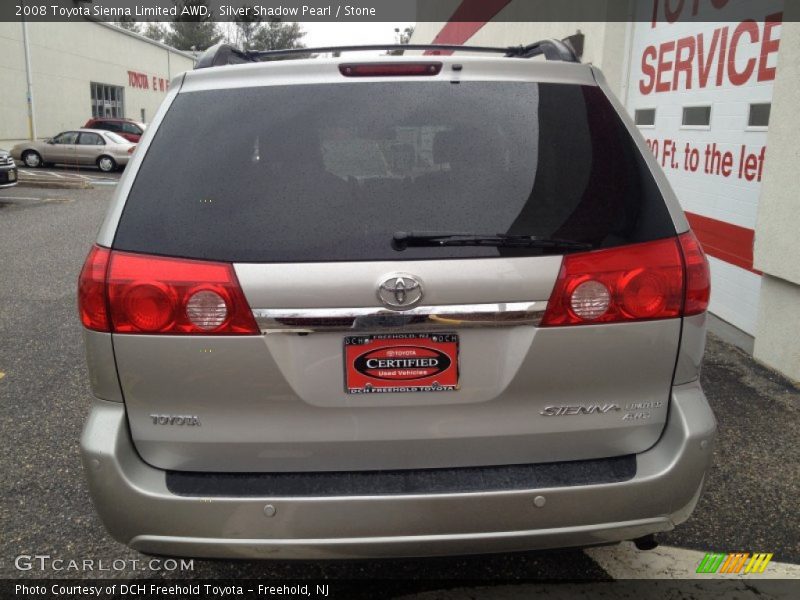 Silver Shadow Pearl / Stone 2008 Toyota Sienna Limited AWD