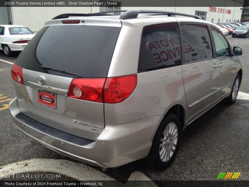 Silver Shadow Pearl / Stone 2008 Toyota Sienna Limited AWD