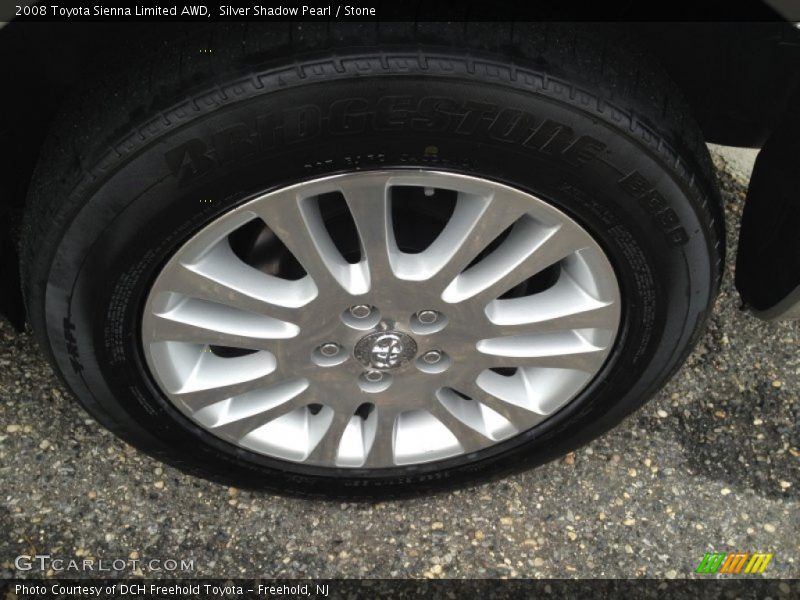 Silver Shadow Pearl / Stone 2008 Toyota Sienna Limited AWD